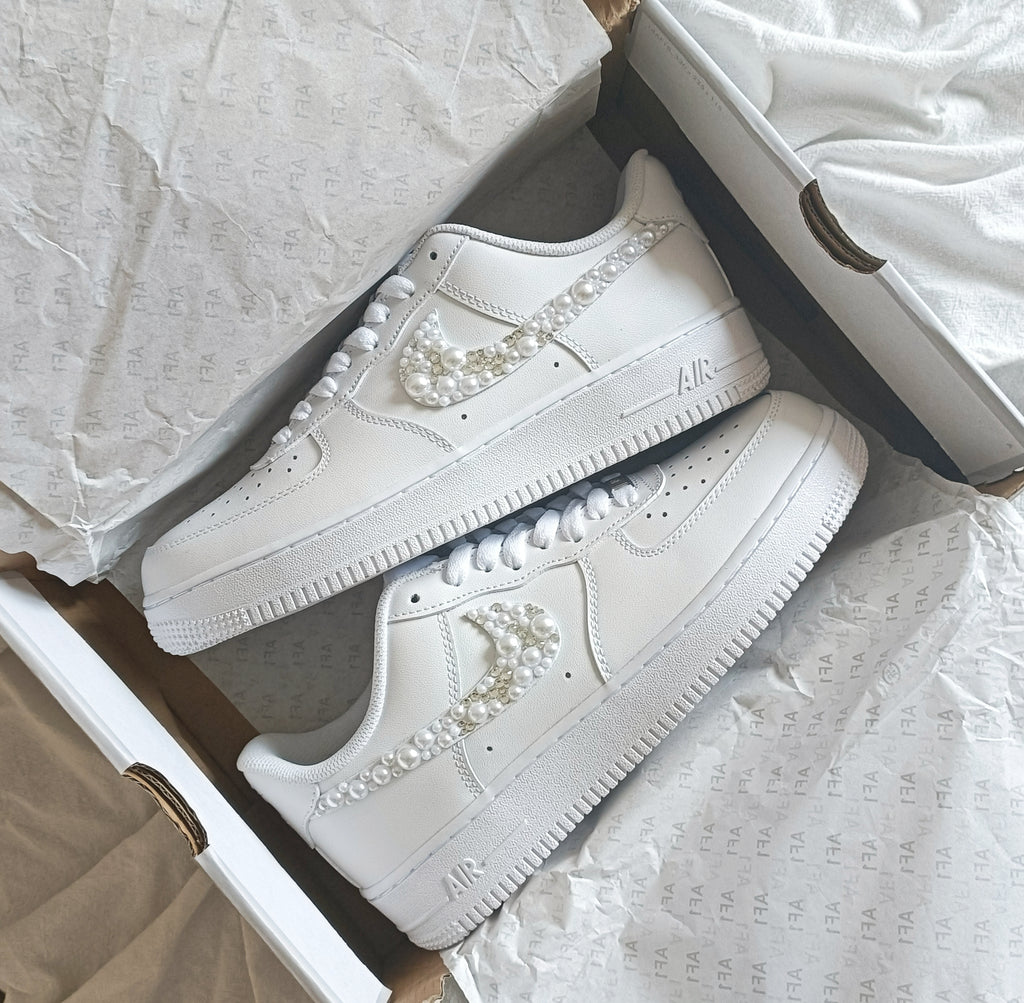 White Wedding Shoe Custom Air Force 1