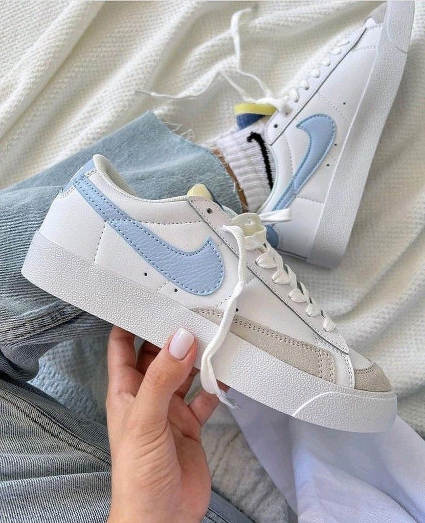 Custom Blazer White Blue Grey