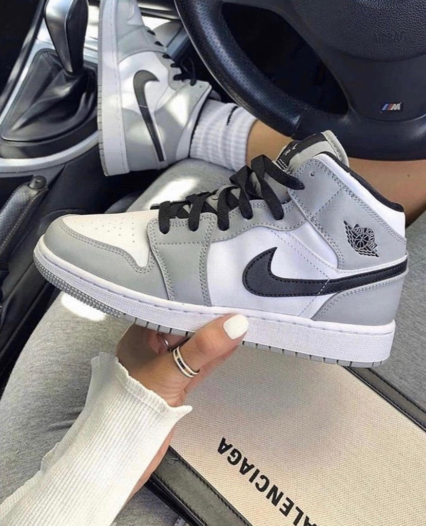 Custom Air Jordan 1 Grey White Black