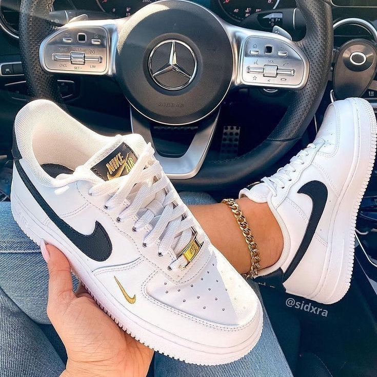 Custom Air Force 1 White Black Double Swoosh