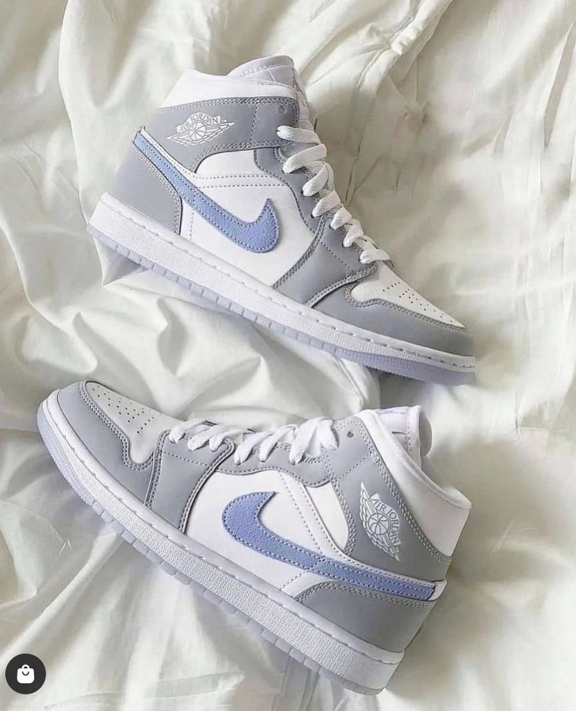 Custom Air Jordan 1 Grey White Blue