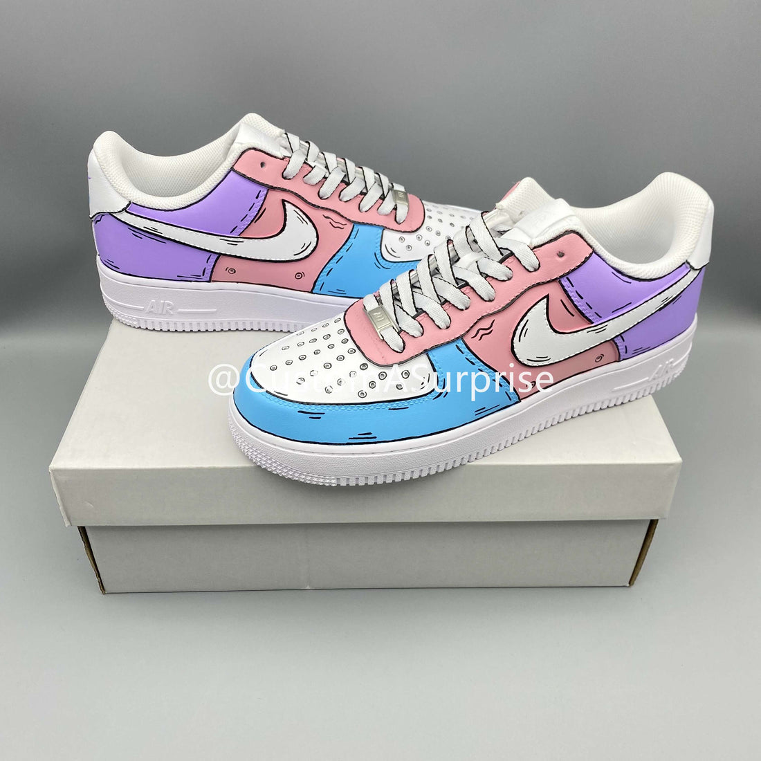 Custom Air Force 1 Blue Pink Purple