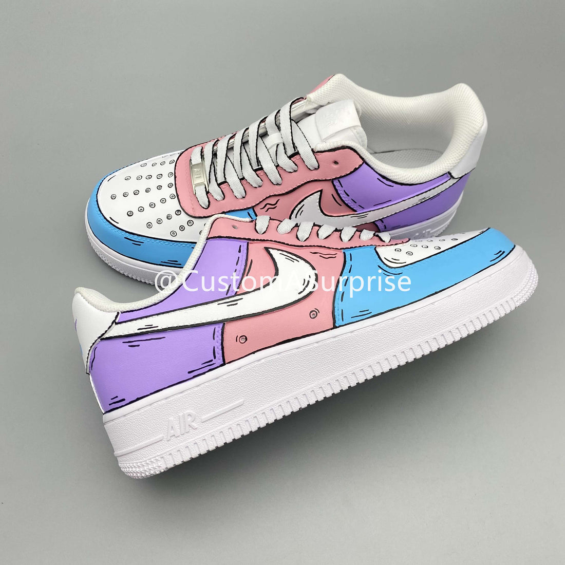 Custom Air Force 1 Blue Pink Purple