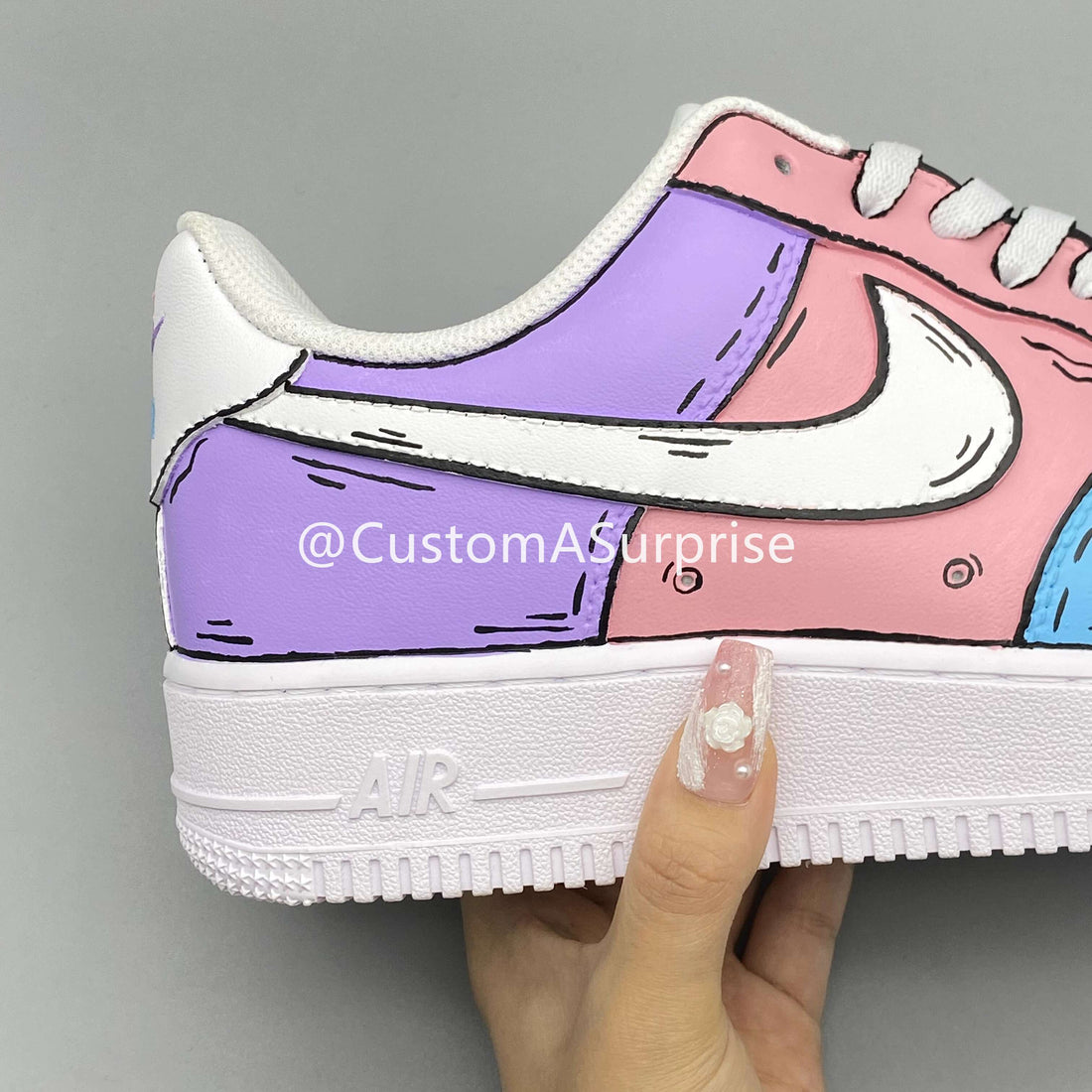 Custom Air Force 1 Blue Pink Purple