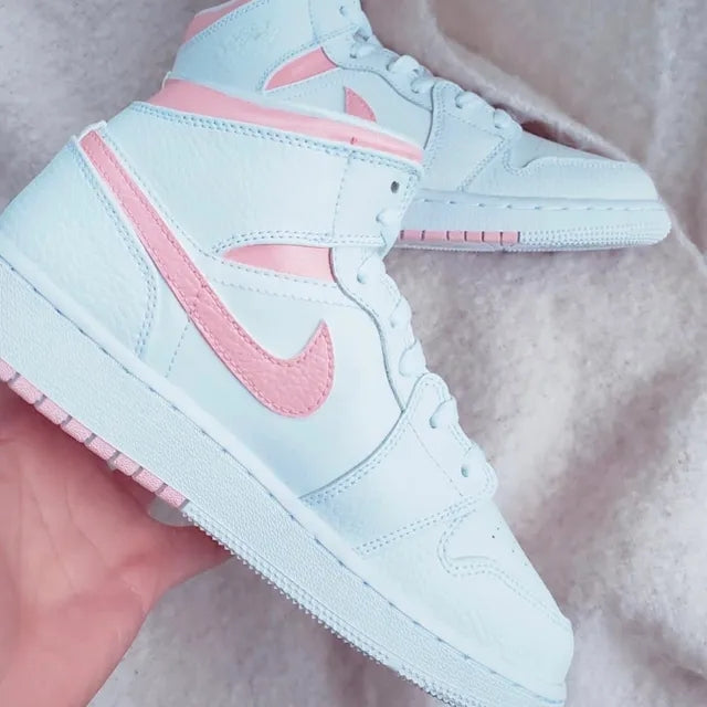 Custom Air Jordan 1 White Pink