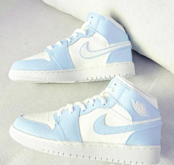 Custom Air Jordan 1 Light Blue White