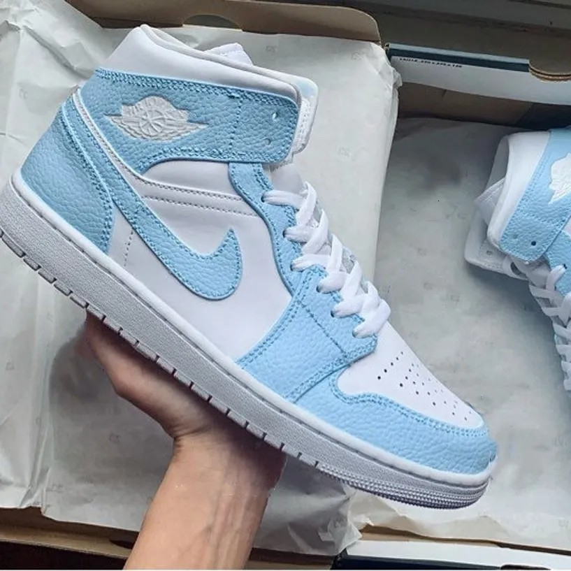 Custom Air Jordan 1 Blue And White