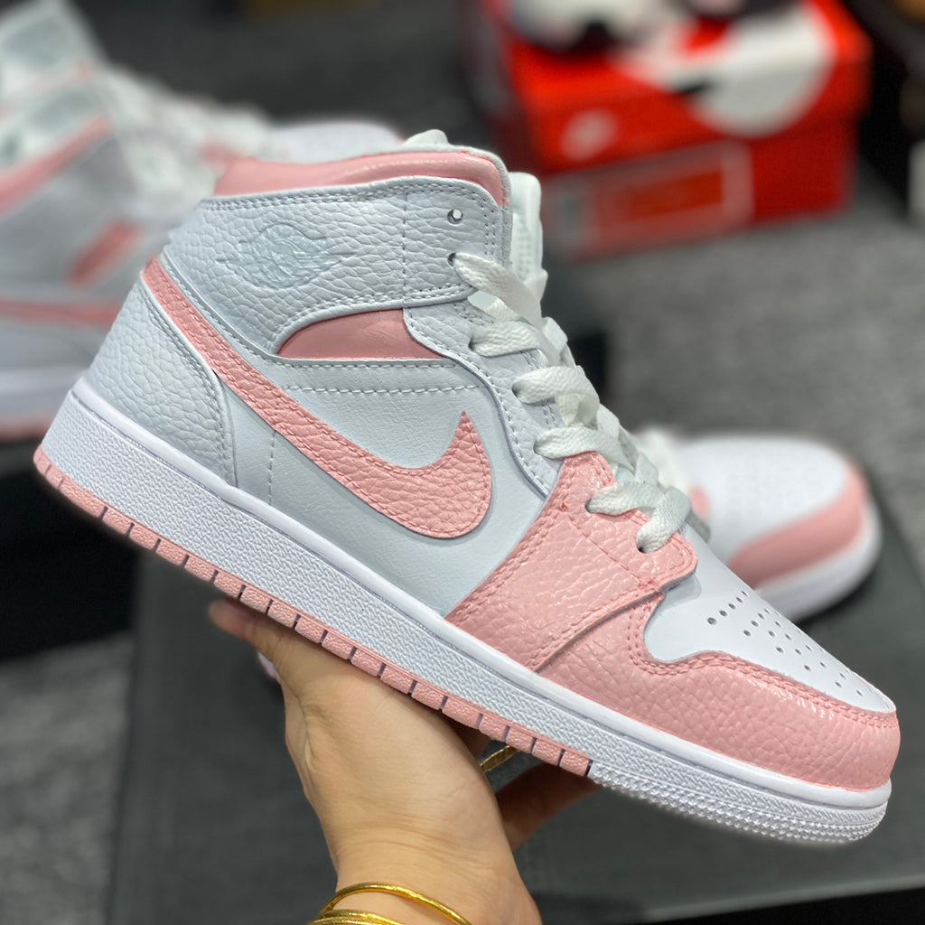 Custom Air Jordan 1 White Pink