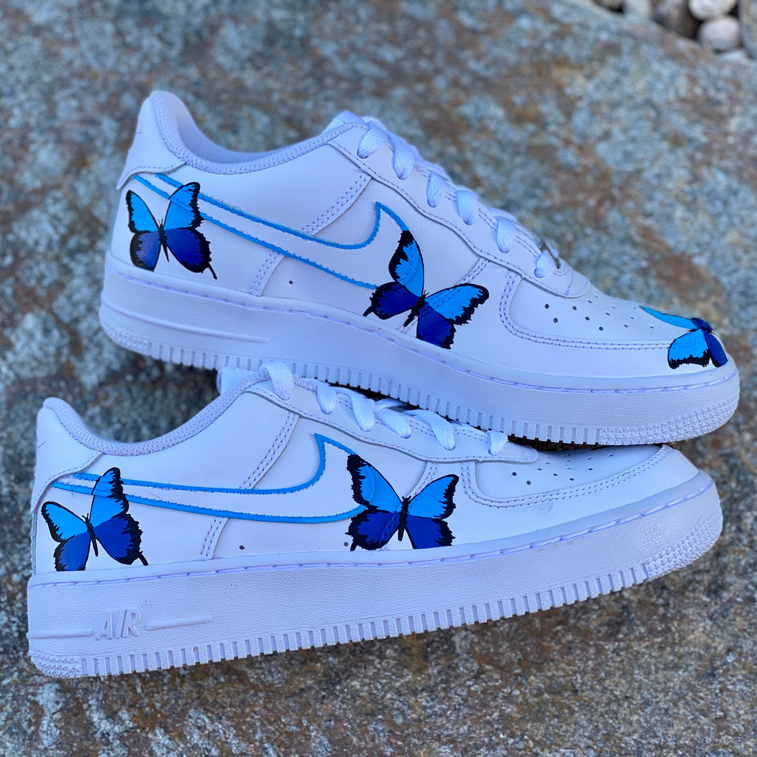 Butterfly Blue Stroke Swoosh Custom Air Force 1