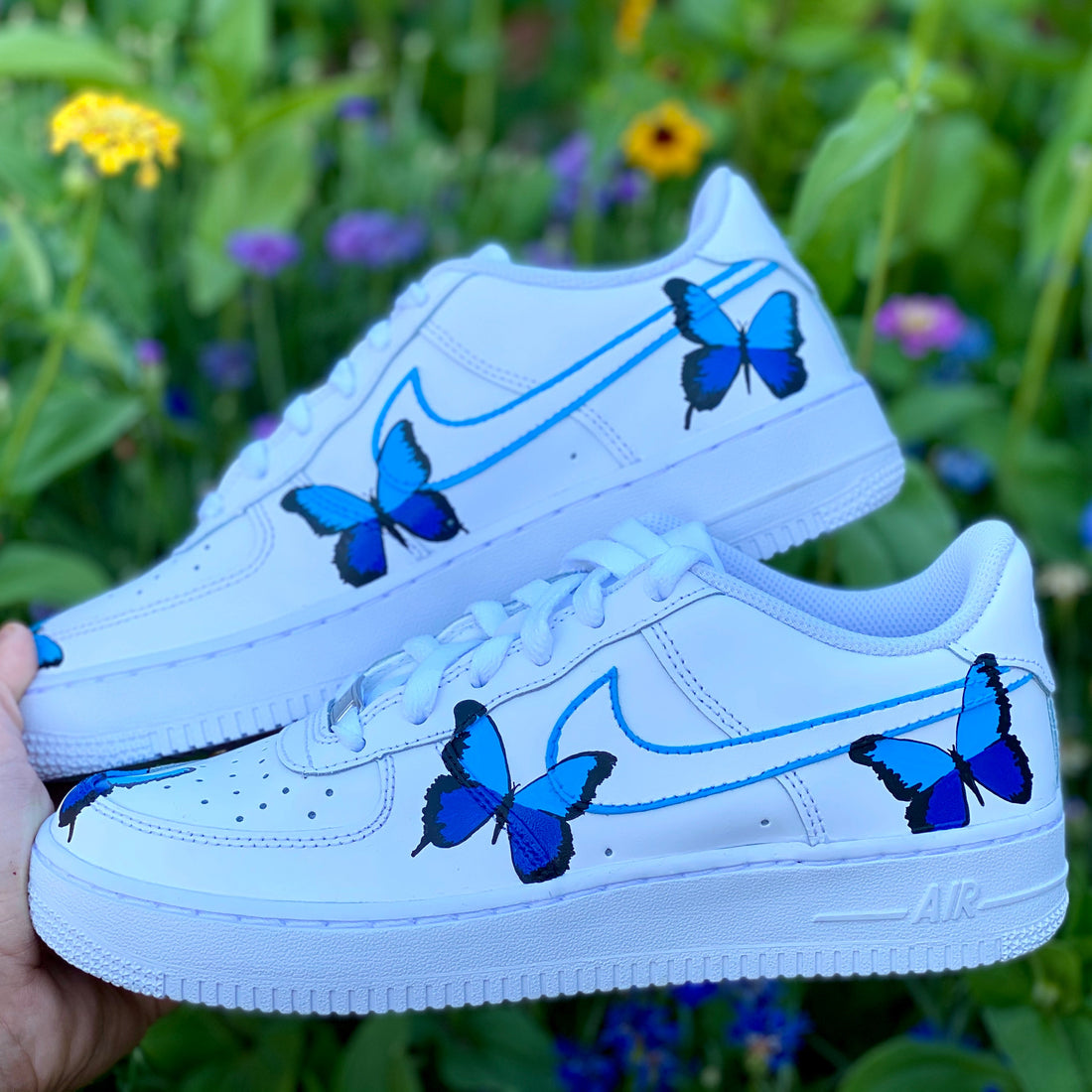 Butterfly Blue Stroke Swoosh Custom Air Force 1