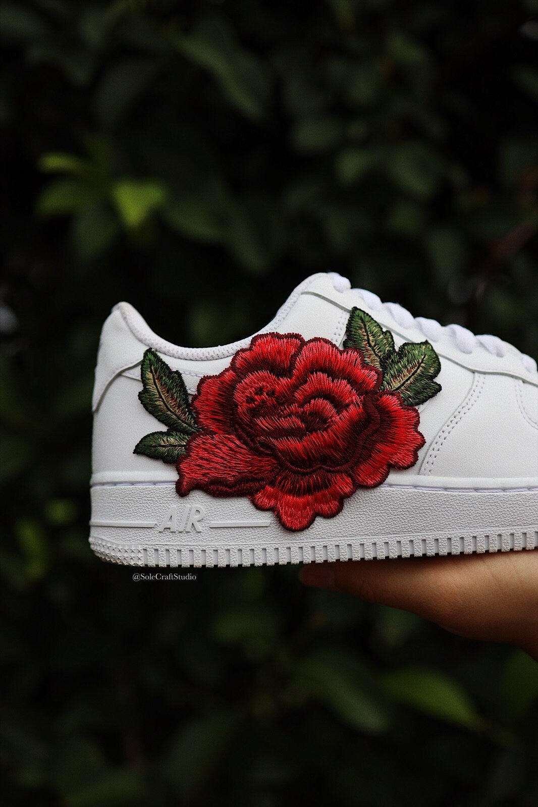 Embroidered Red Rose Custom Air Force 1