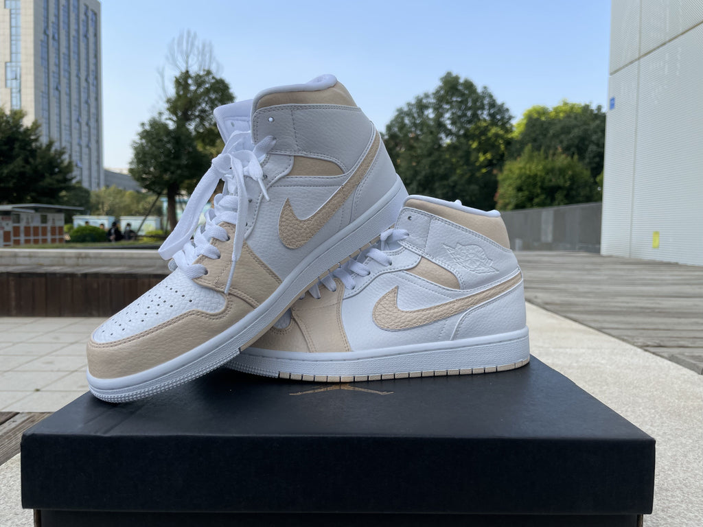 Custom Air Jordan 1 White Beige