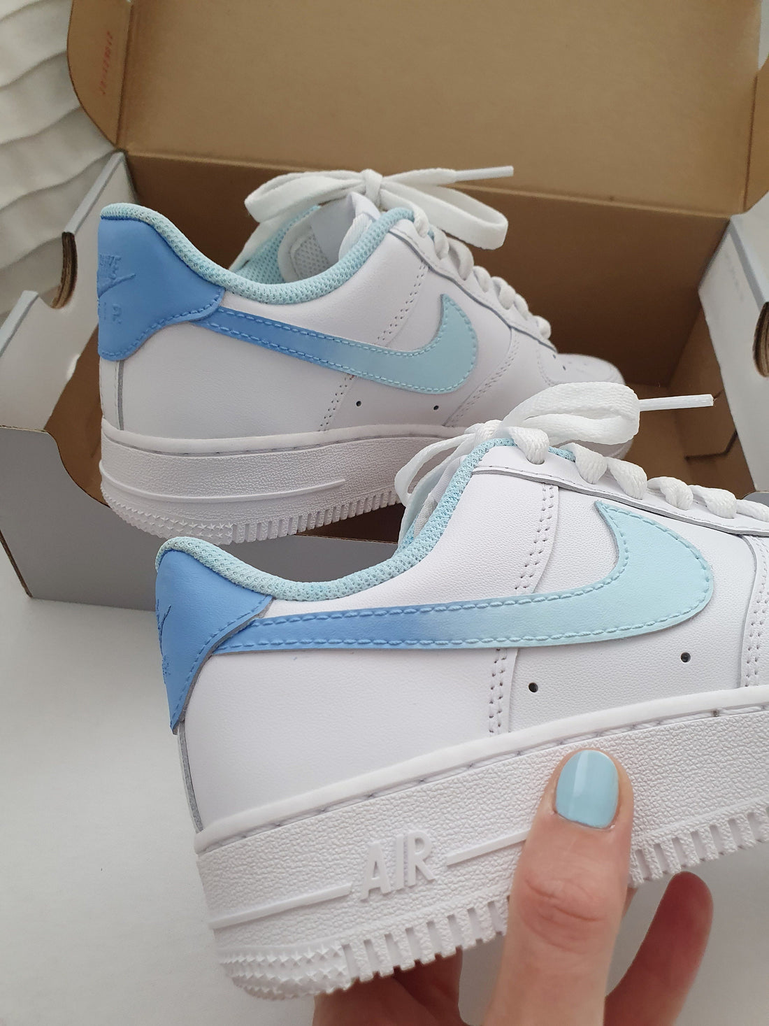 Baby Blue Gradient Swoosh Custom Air Force 1