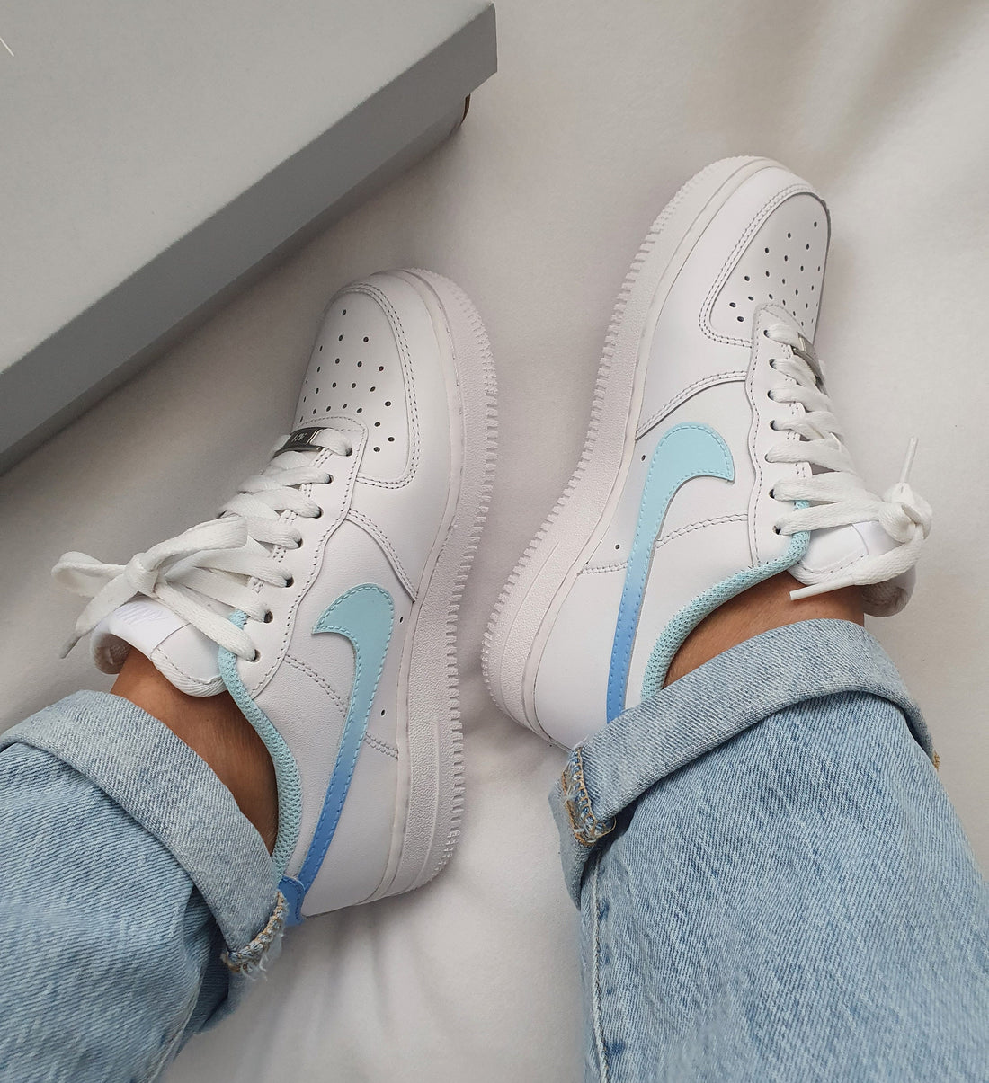 Baby Blue Gradient Swoosh Custom Air Force 1